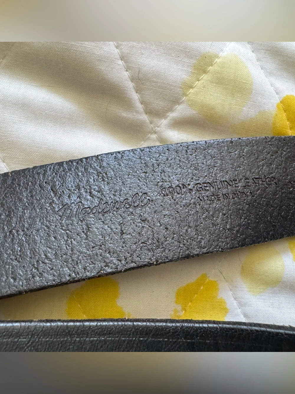 Madewell Classic Black Leather Belt with Gold Buckle - Women's Accessory size sm